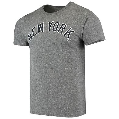 Men's Majestic Threads Gerrit Cole Heathered Gray New York Yankees Name & Number Tri-Blend T-Shirt