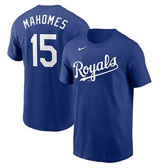 Men's Nike Patrick Mahomes Royal Kansas City Royals Name & Number T-Shirt