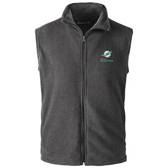 Men's Gray Miami Dolphins Houston Fleece Full-Zip Vest
