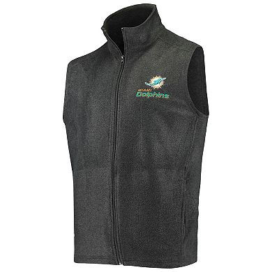 Men's Gray Miami Dolphins Houston Fleece Full-Zip Vest