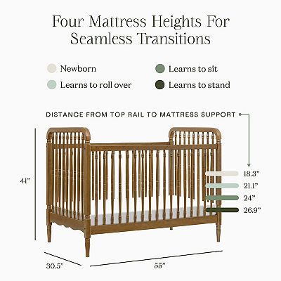 Namesake Liberty 3-in-1 Convertible Spindle Wood Crib with Toddler