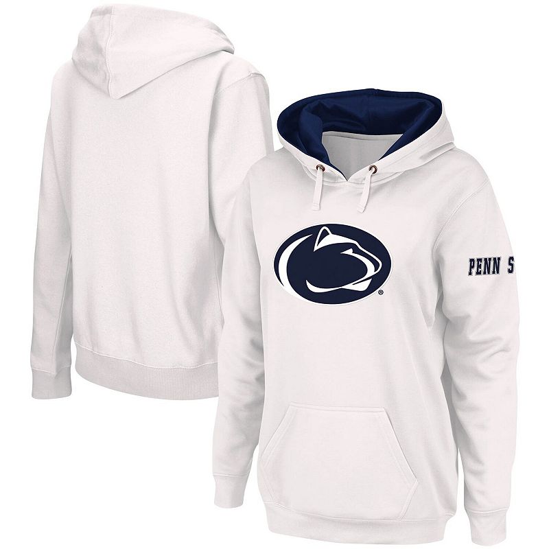 Womens White Penn State Nittany Lions Team Big Logo Pullover Hoodie, Size: