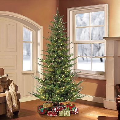 PULEO INTERNATIONAL 7.5-ft. Pre-Lit Aspen Fir Artificial Christmas Tree