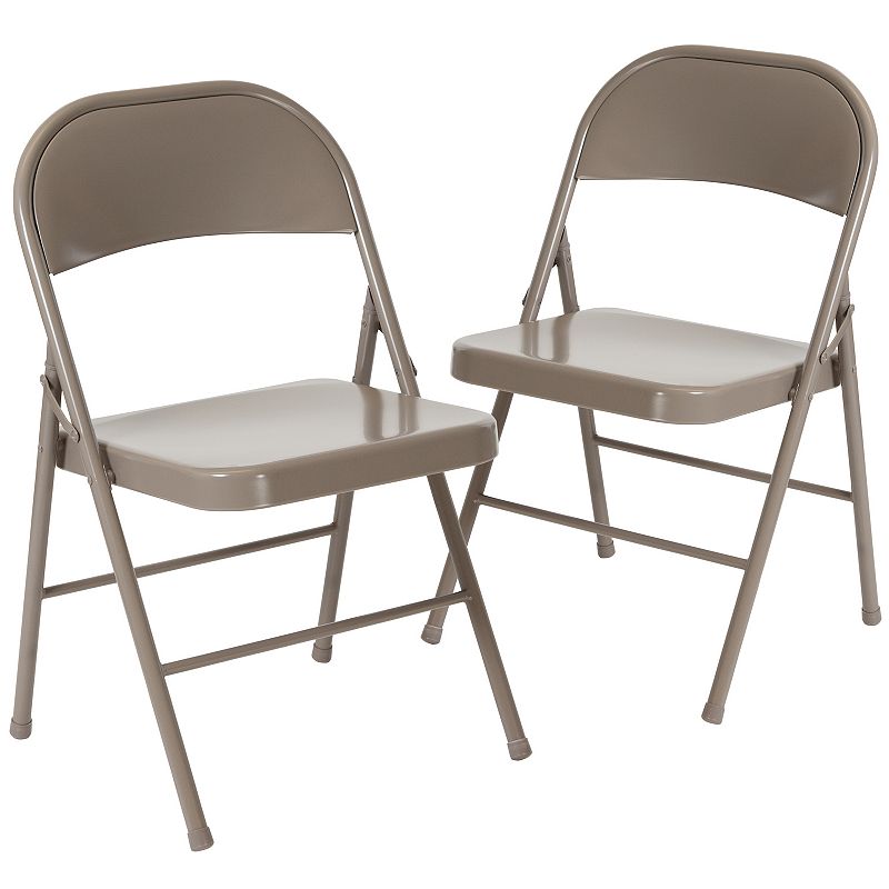 Flash Furniture Hercules Double Braced Folding Chair 2-piece Set, Grey