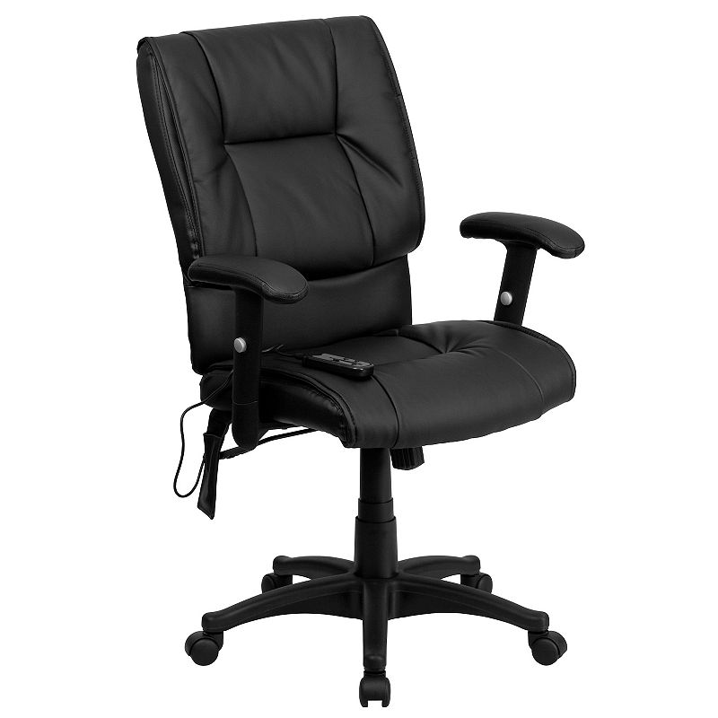 Flash Furniture Mid-Back Massage Office Chair, Black