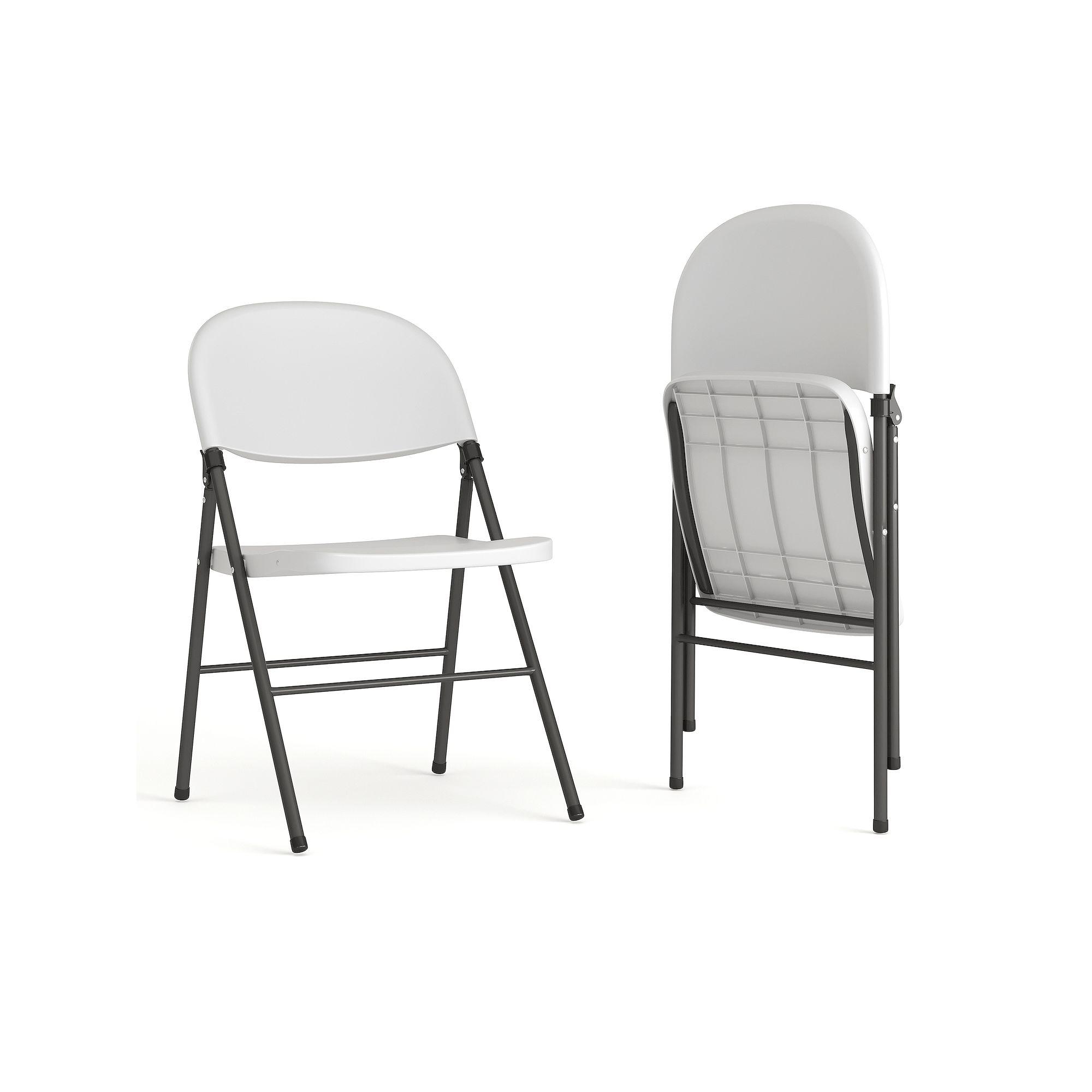 Flash Furniture Hercules Folding Plastic Chair 2-piece Set, Granite White