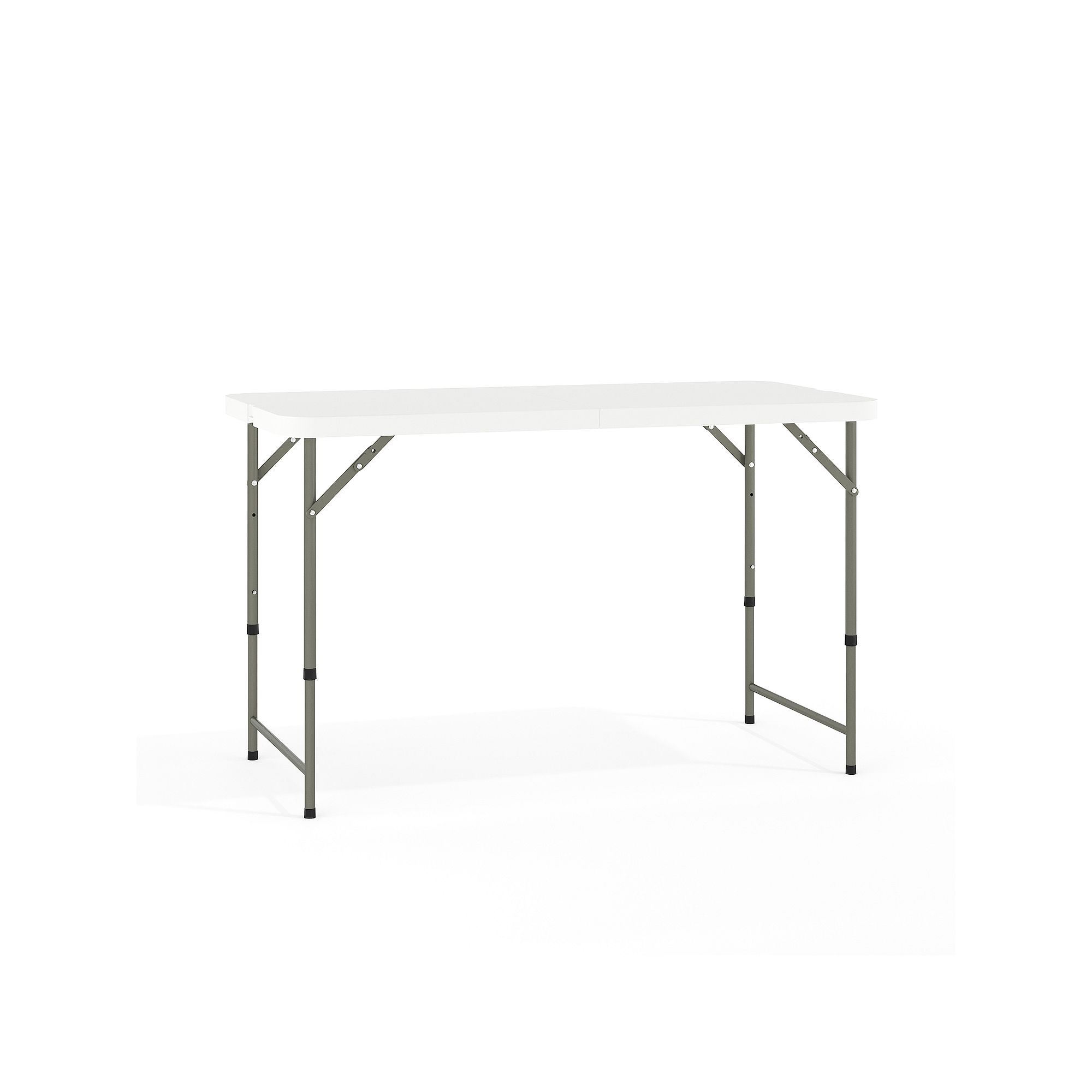 Flash Furniture Adjustable Height Folding Table, Granite White