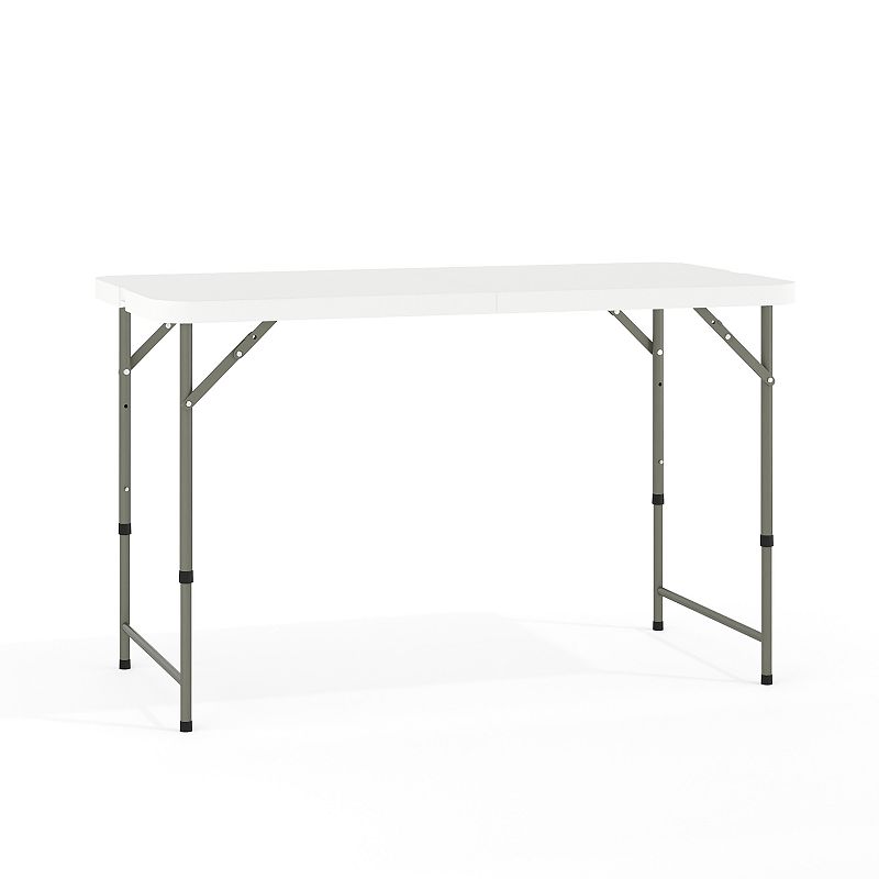 Flash Furniture Adjustable Height Folding Table, White