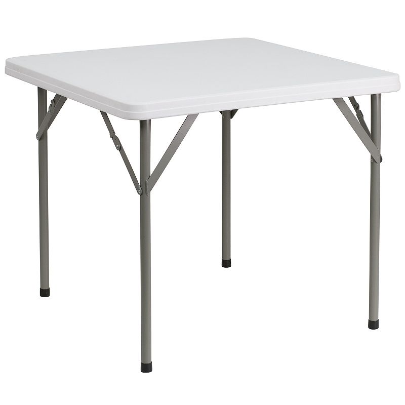 Flash Furniture Square Plastic Folding Table, White