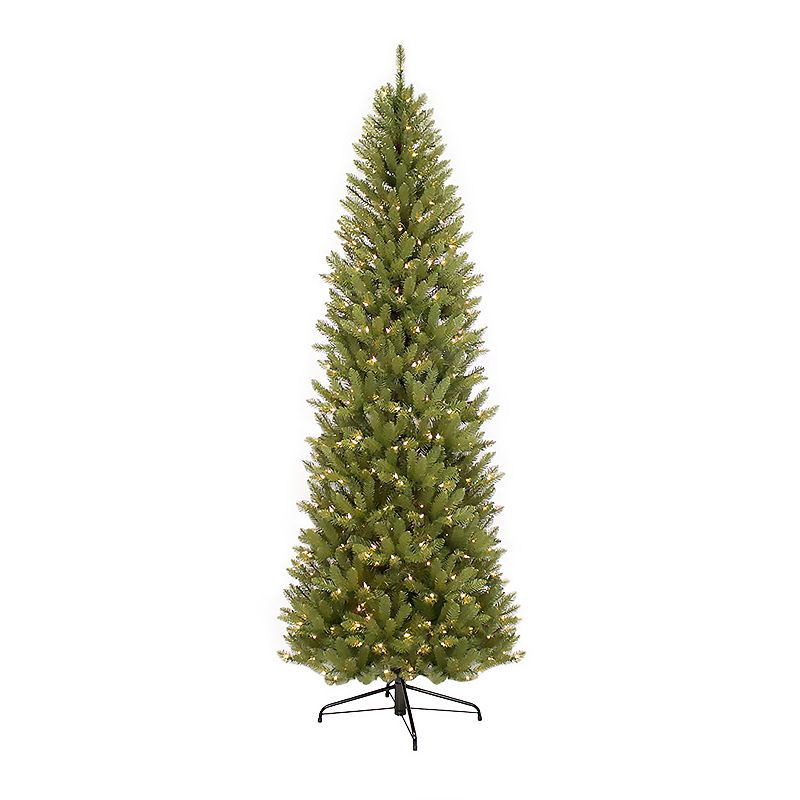 Puleo International 7.5-ft. Pre-Lit Franklin Slim Artificial Christmas Tree