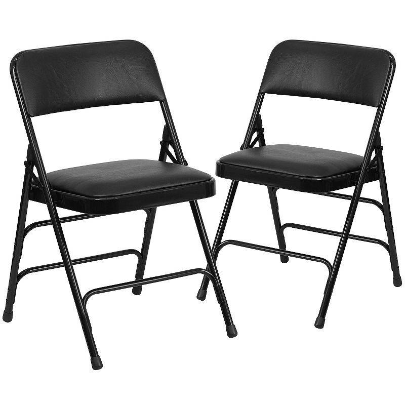 Flash Furniture Hercules Double Hinged Folding Chair 2-piece Set, Black