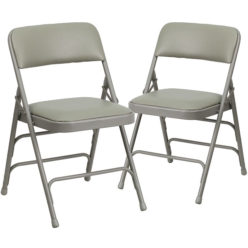 Flash Furniture Hercules Double Hinged Folding Chair 2-piece Set, Grey