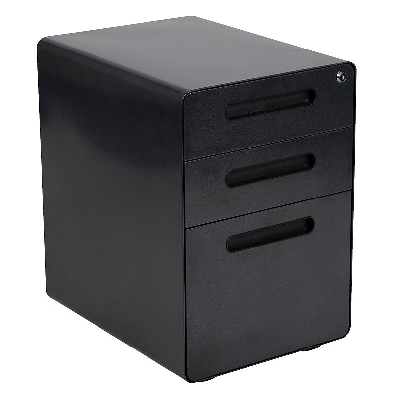 Flash Furniture 3-Drawer Filing Cabinet, Black