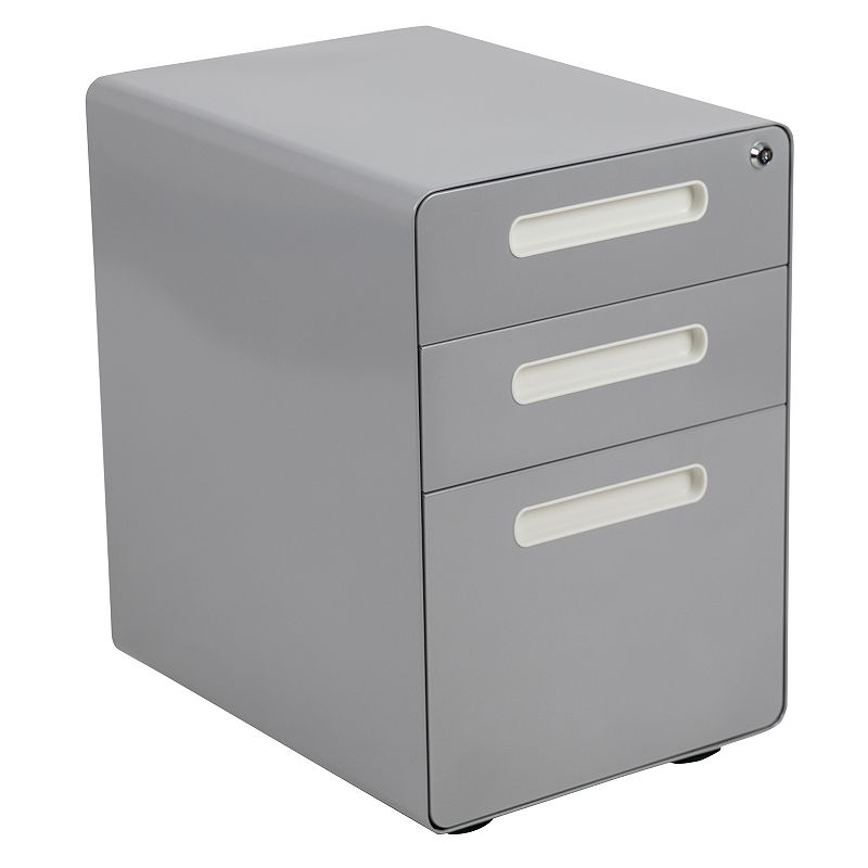 Flash Furniture 3-Drawer Filing Cabinet, Grey