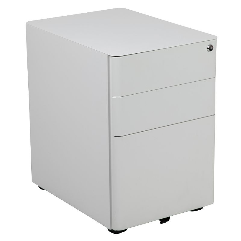 Flash Furniture Modern 3-Drawer Filing Cabinet, White