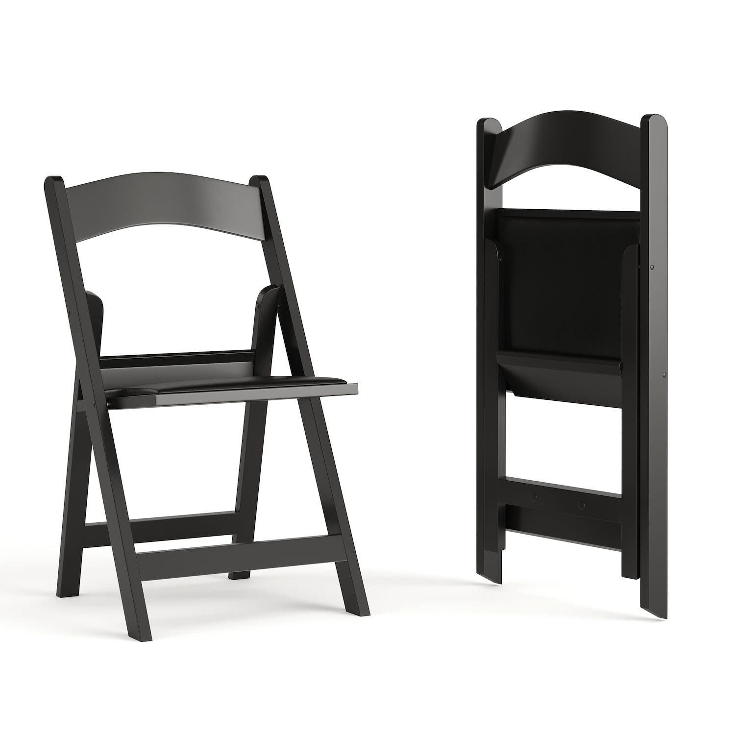 Flash Furniture Hercules Resin Folding Chair 2 Piece Set   4805077 Black