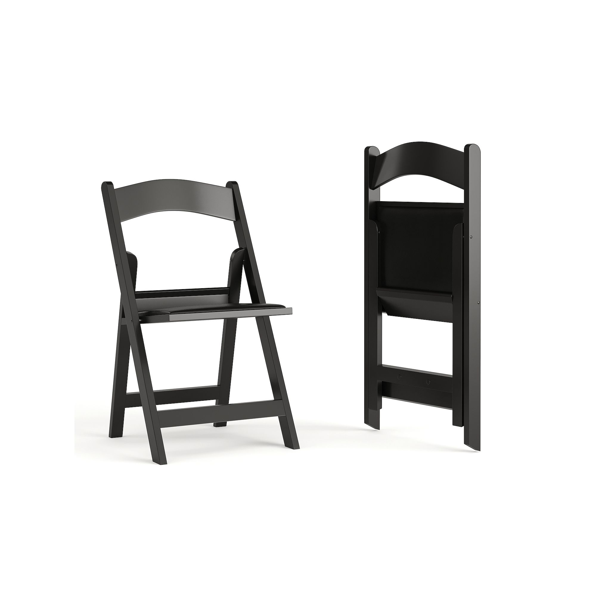 Flash Furniture Hercules Resin Folding Chair 2-piece Set, Black