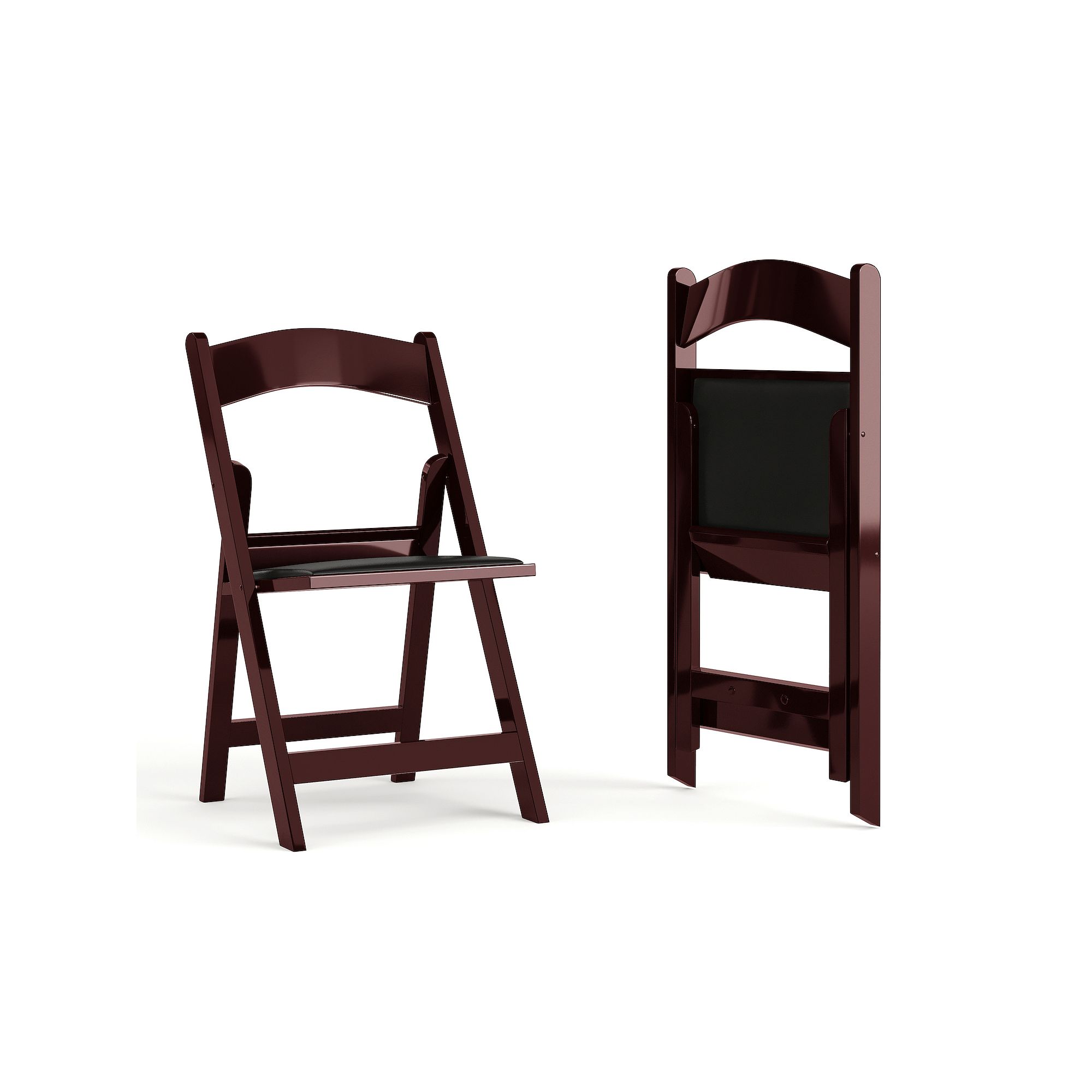 Flash Furniture Hercules Resin Folding Chair 2-piece Set, Red Brown