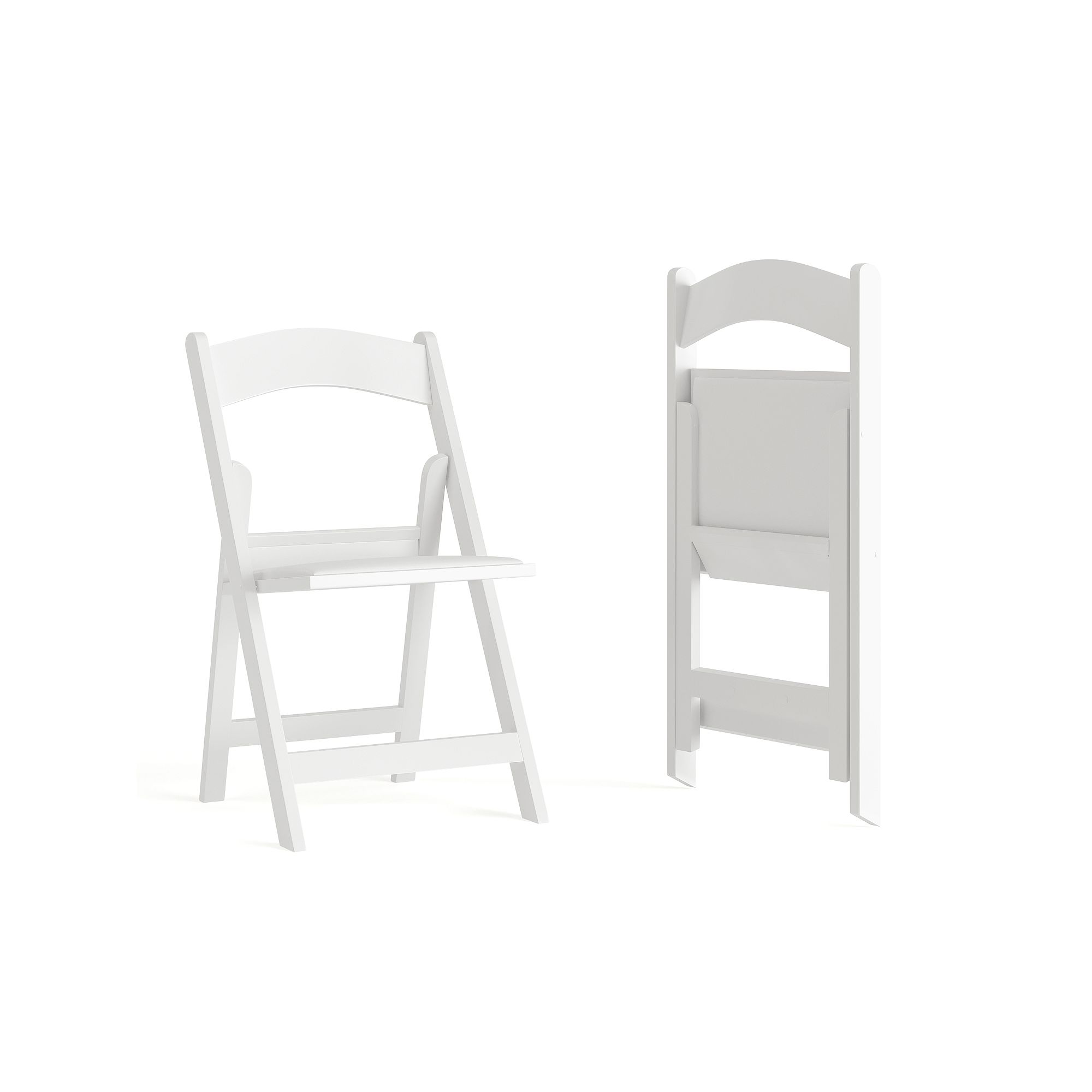 Flash Furniture Hercules Resin Folding Chair 2-piece Set, White