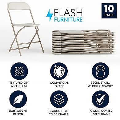 Flash Furniture Hercules Folding Chair 10-piece Set