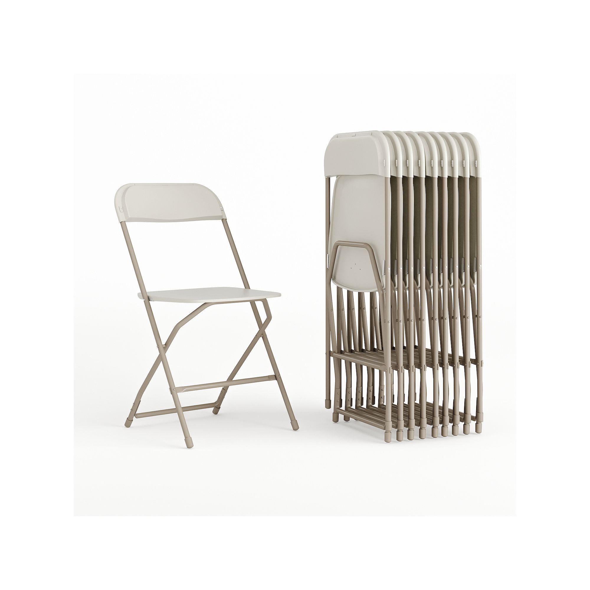 Flash Furniture Hercules Folding Chair 10-piece Set, Beige