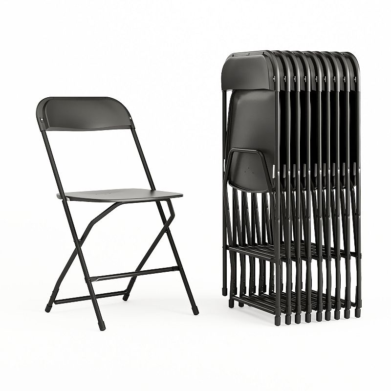Flash Furniture Hercules Folding Chair 10-piece Set, Black
