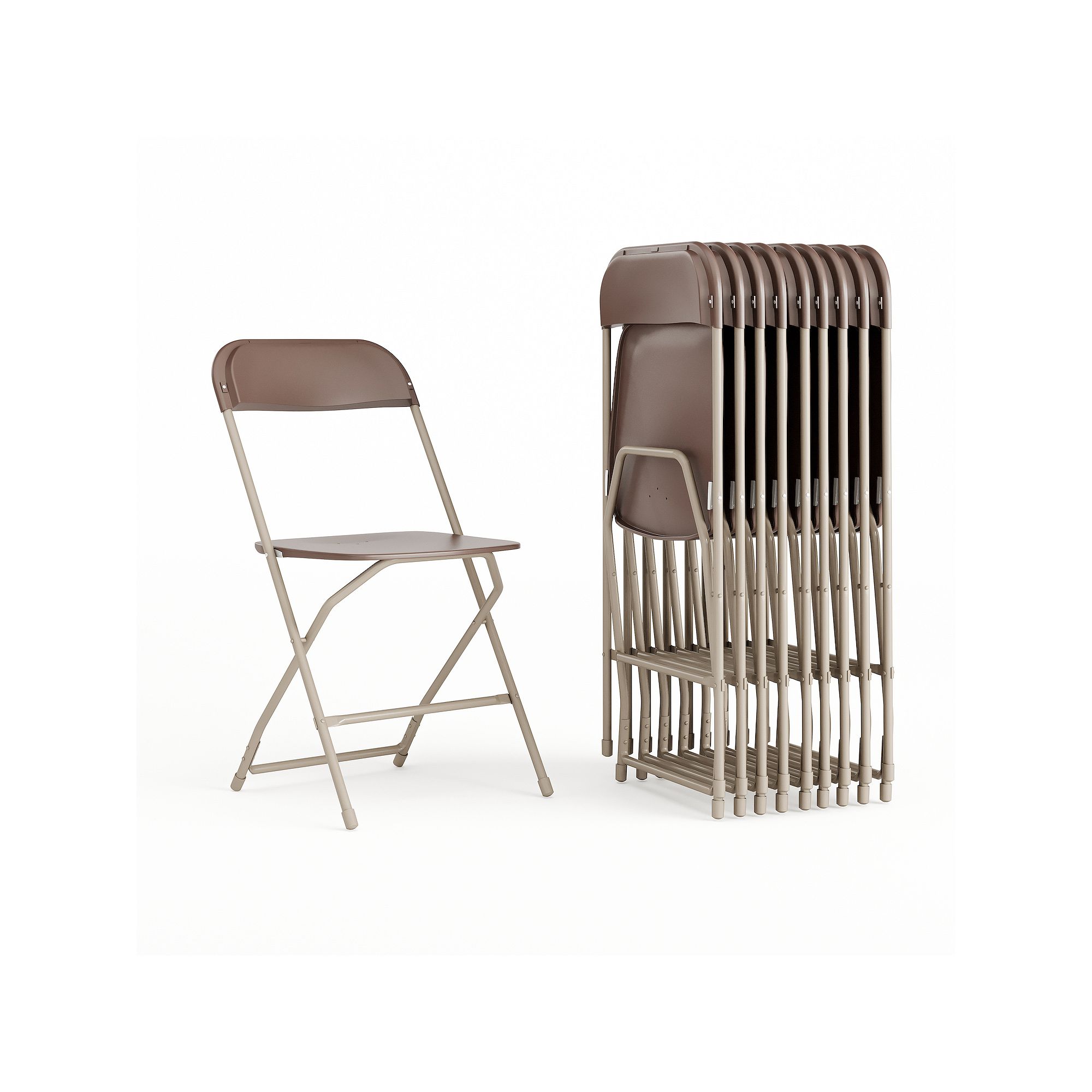 Flash Furniture Hercules Folding Chair 10-piece Set, Brown