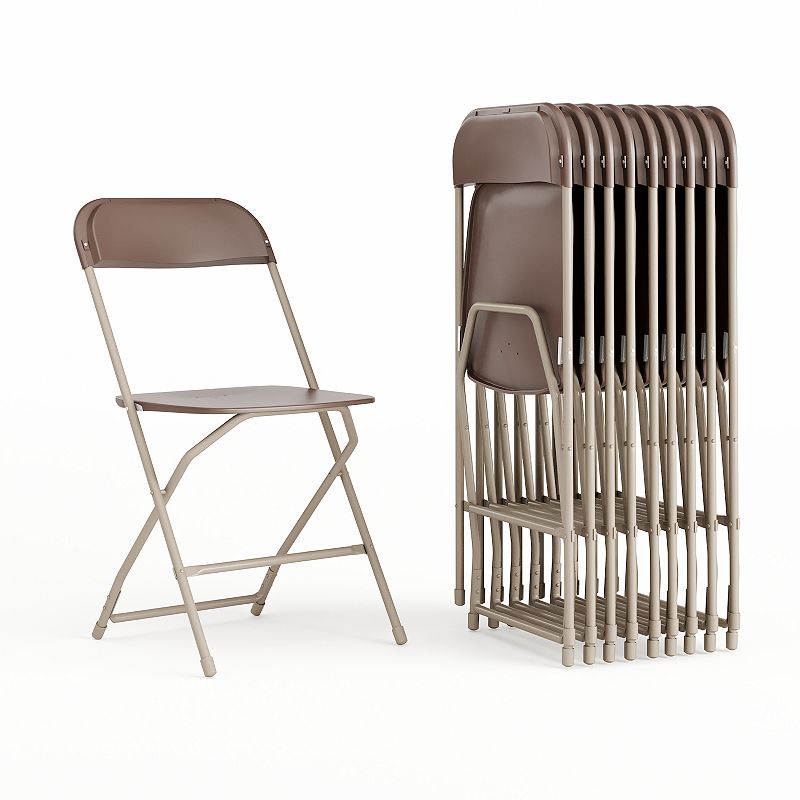 Flash Furniture Hercules Folding Chair 10-piece Set, Brown