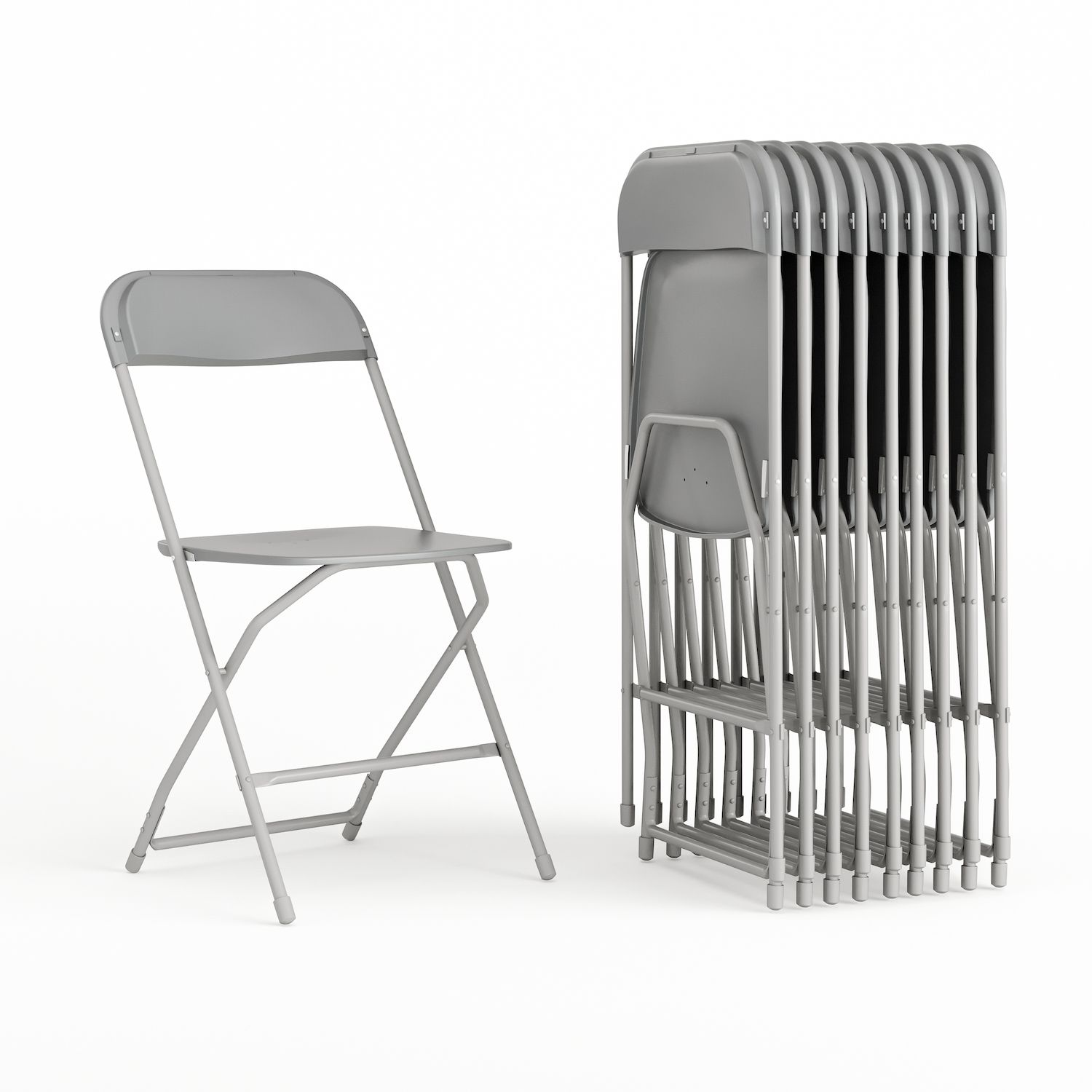 Flash Furniture Hercules Folding Chair 10 Piece Set   4805080 Gray