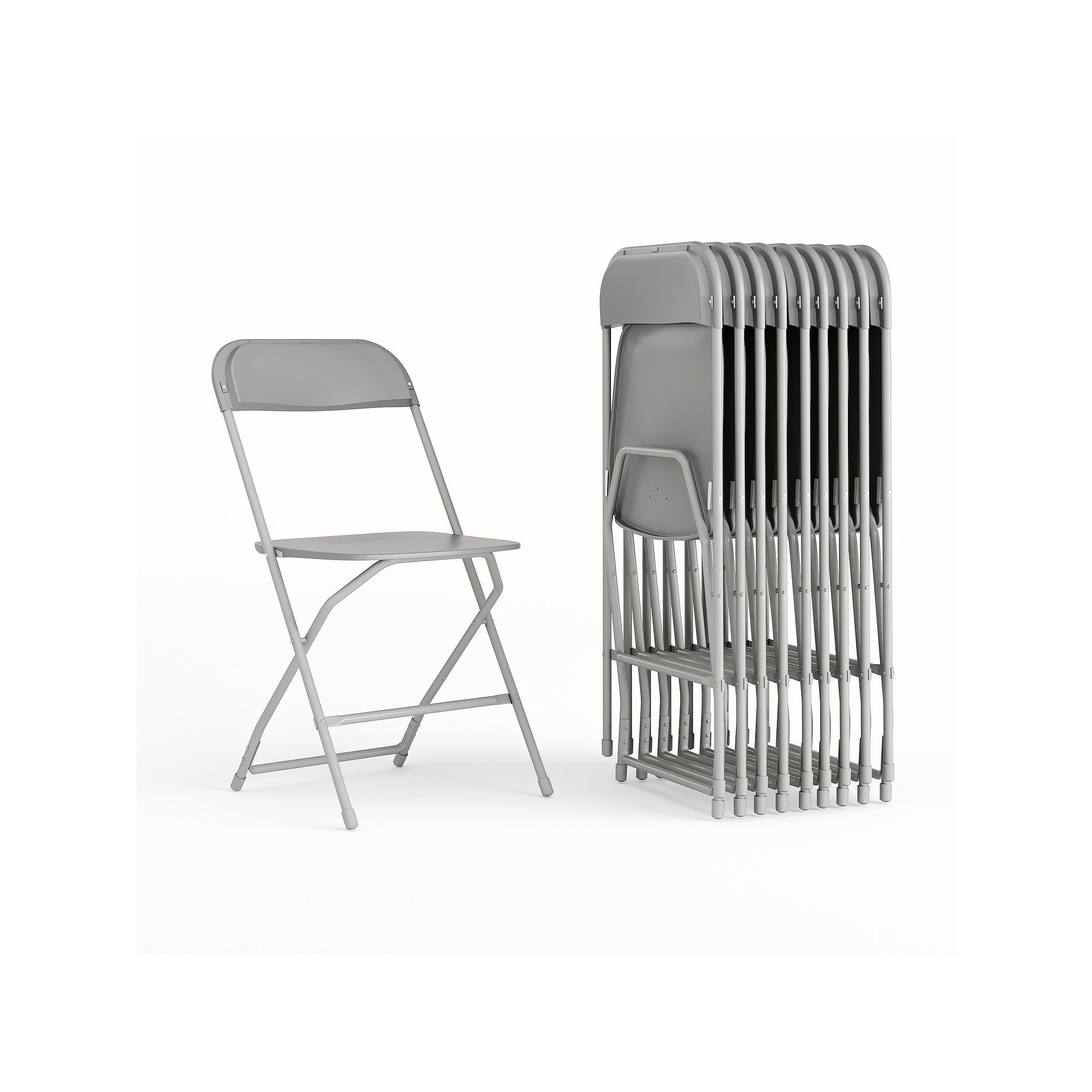 Flash Furniture Hercules Folding Chair 10-piece Set, Gray