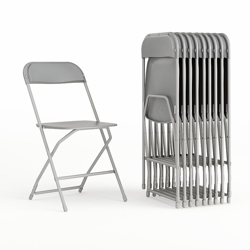 Flash Furniture Hercules Folding Chair 10-piece Set, Grey