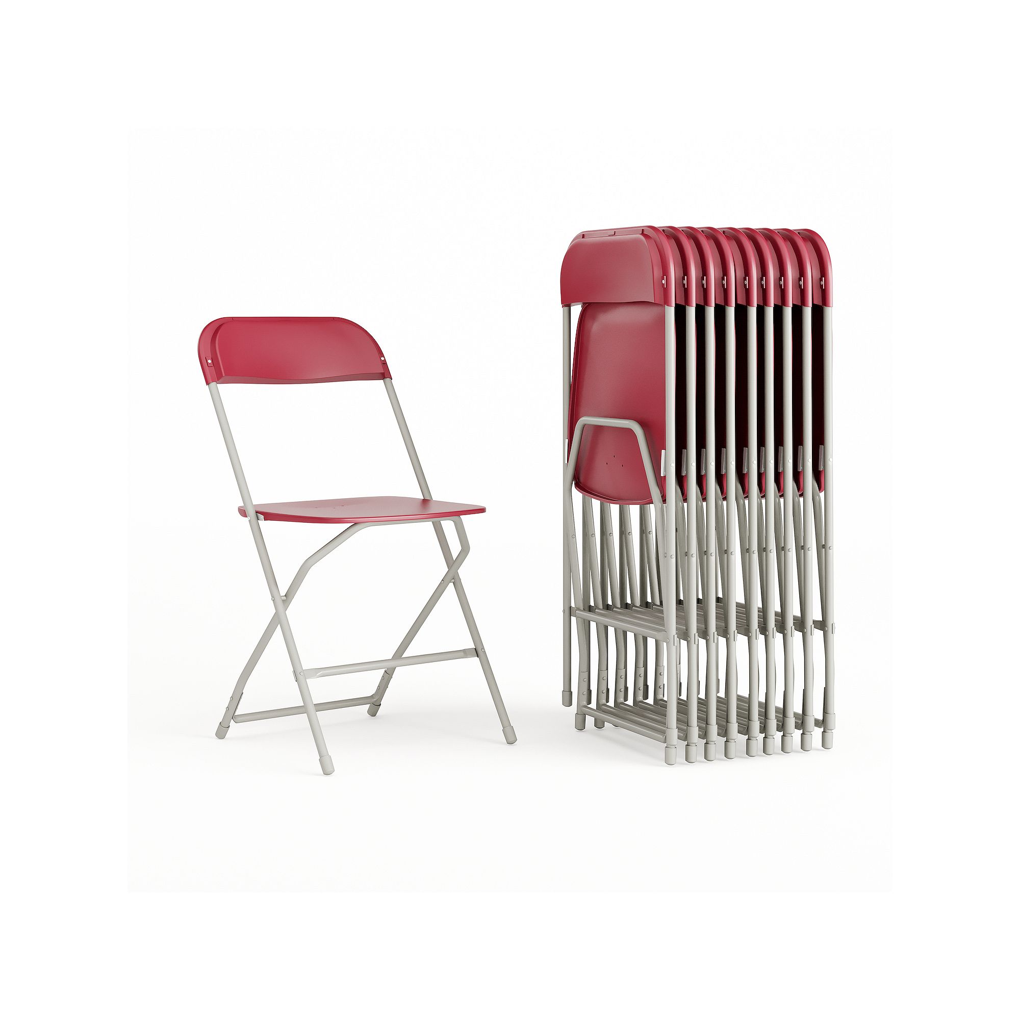 Flash Furniture Hercules Folding Chair 10-piece Set, Red