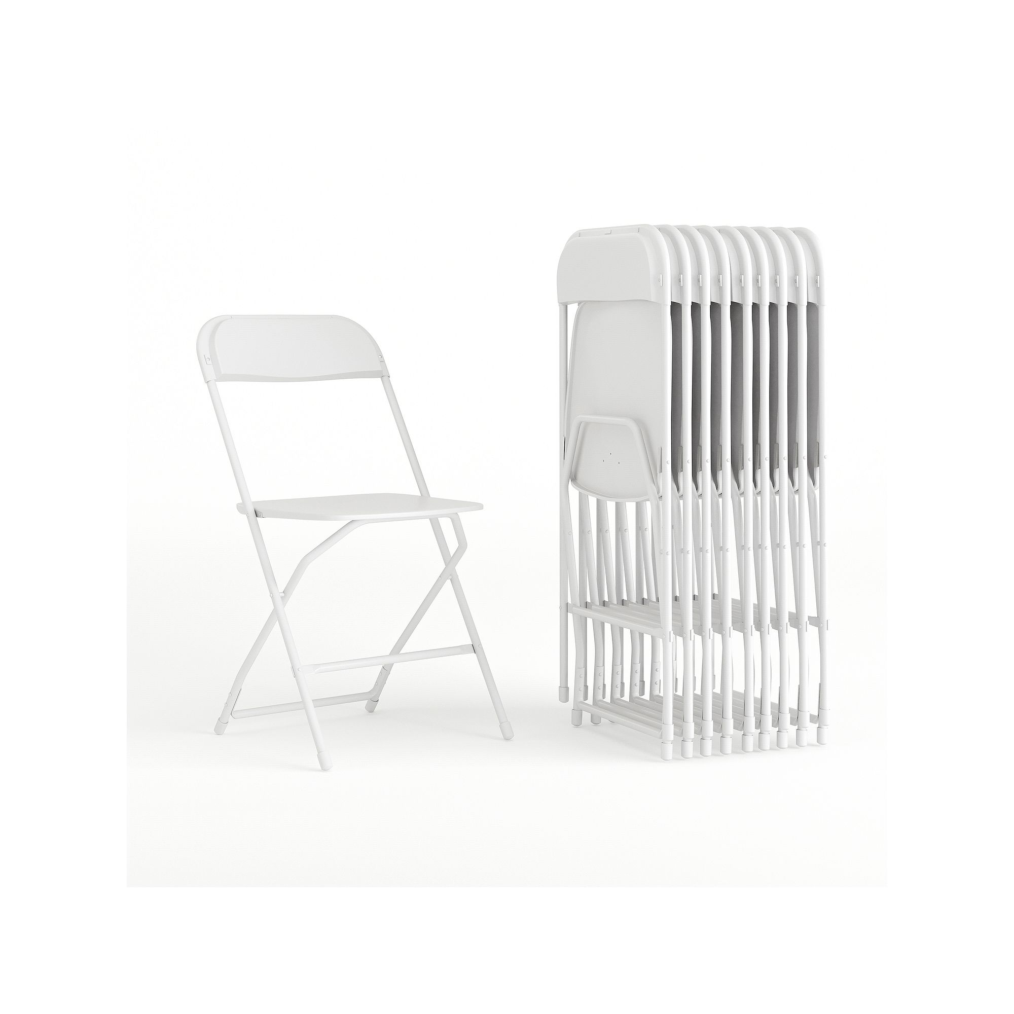 Flash Furniture Hercules Folding Chair 10-piece Set, White