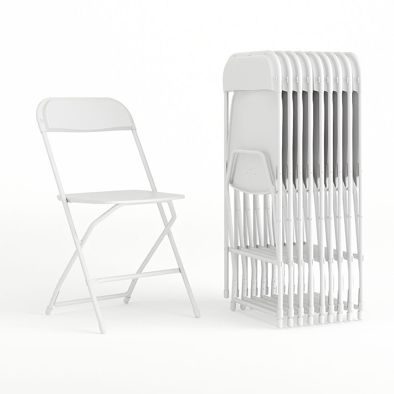 Flash Furniture Hercules Folding Chair 10-piece Set, White