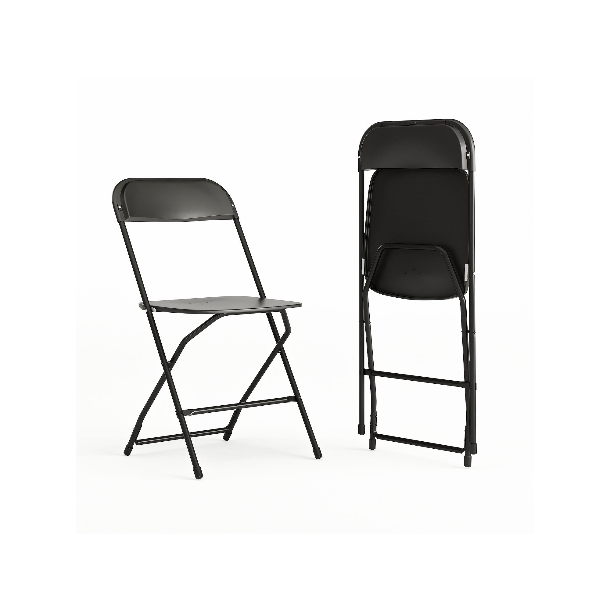 Flash Furniture Folding Chair 2-piece Set, Black