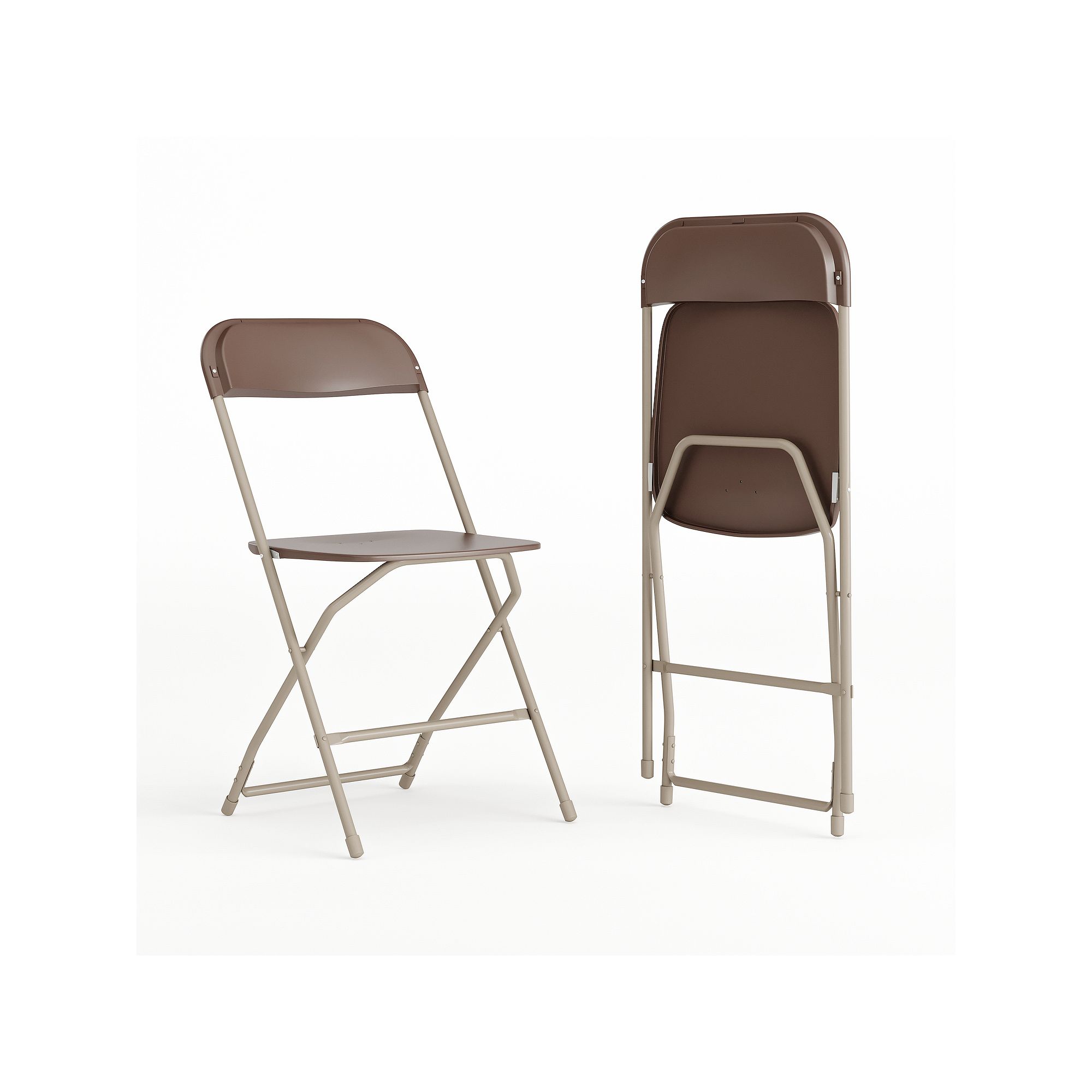 Flash Furniture Folding Chair 2-piece Set, Brown