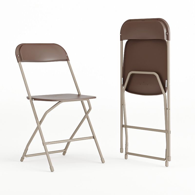Flash Furniture Folding Chair 2-piece Set, Brown