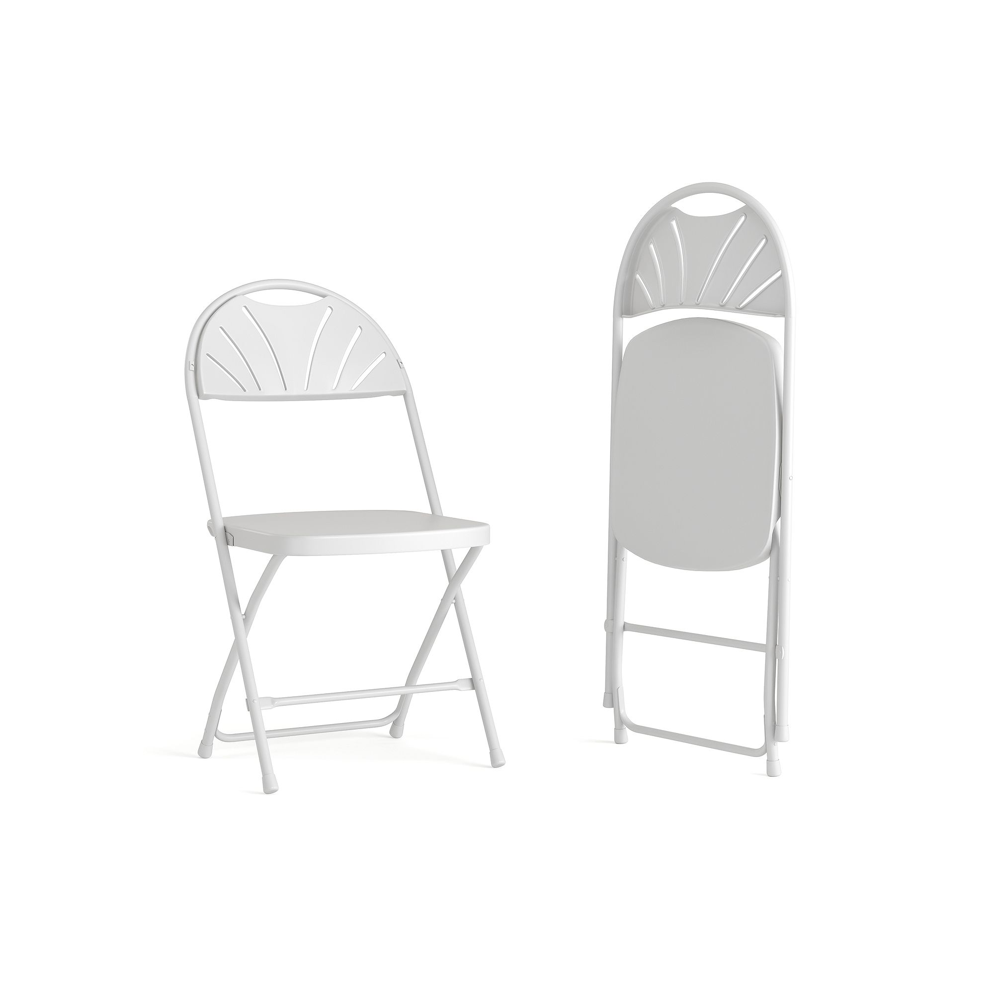 Flash Furniture Hercules Fan Back Folding Chair 2-piece Set, White