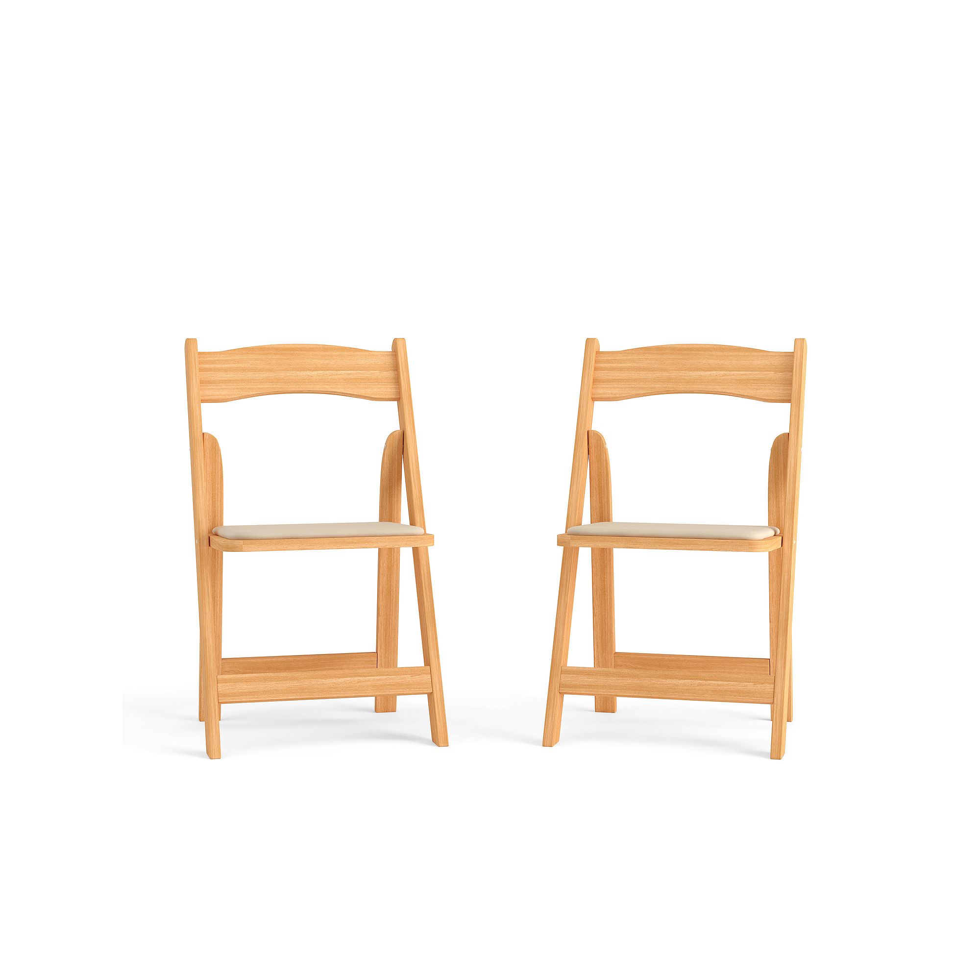 Flash Furniture Hercules Wood Folding Chair 2-piece Set, Natural