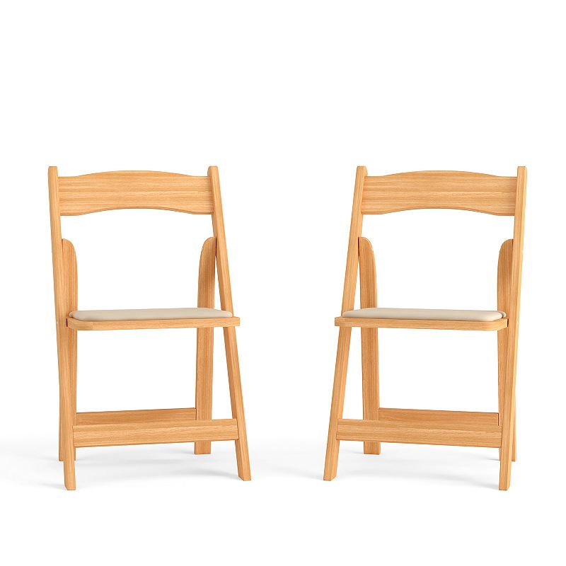 Flash Furniture Hercules Wood Folding Chair 2-piece Set, Brown