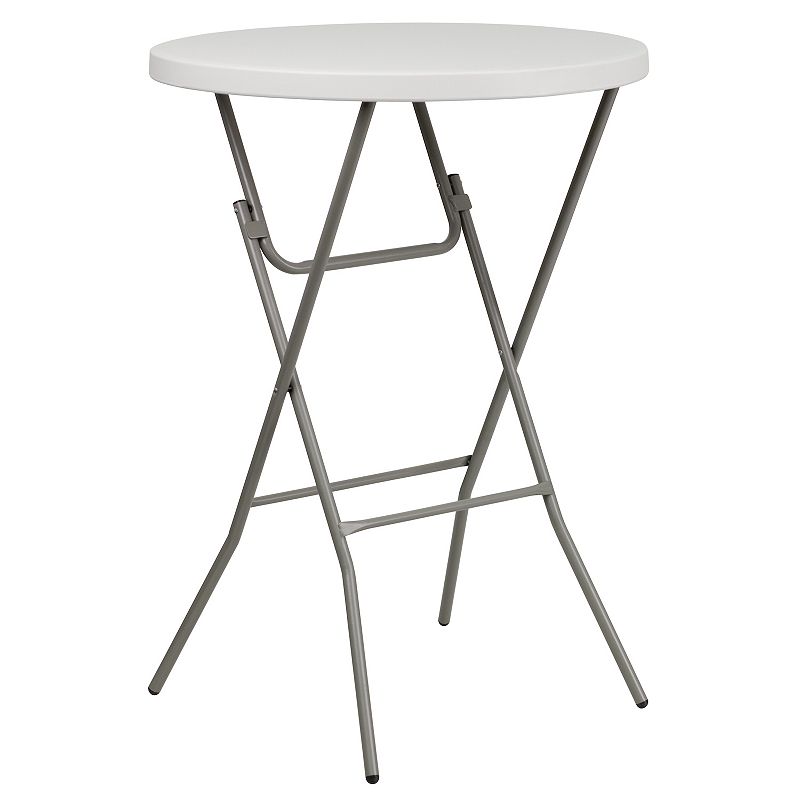 Flash Furniture Round Folding Bar Table, White