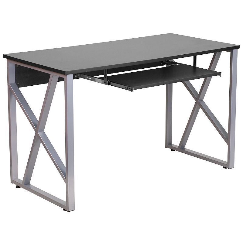 Flash Furniture Cross-Brace Desk, Black