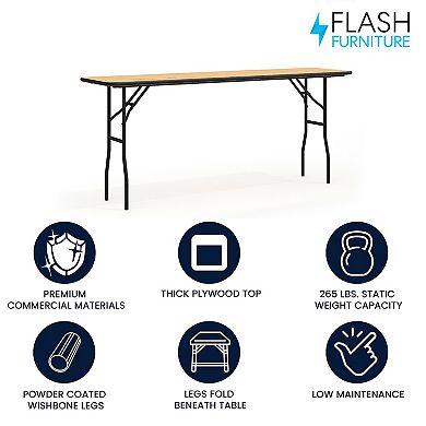 Flash Furniture 6-ft. Wood Top Folding Table