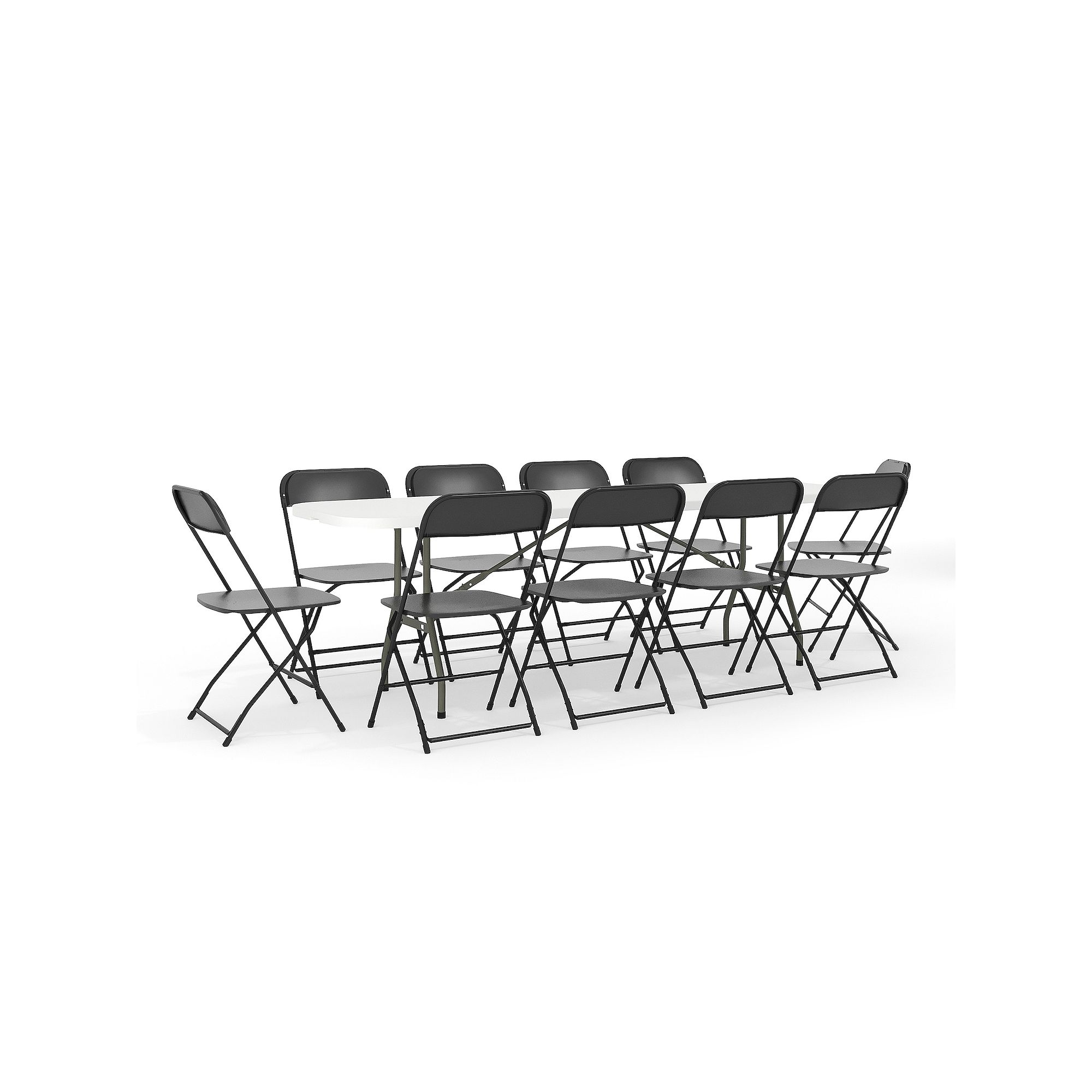 Flash Furniture 8-ft. Folding Table & Chair 11-piece Set, Black