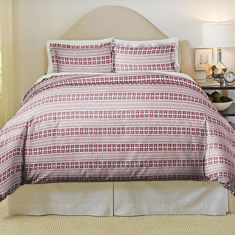 Pointehaven Isle Flakes Soft Luxury Flannel Duvet Cover Set, Multicolor, Ki