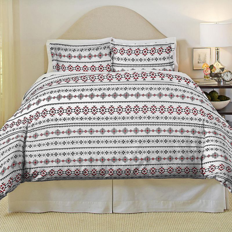 Pointehaven Aztec Soft Luxury Flannel Duvet Cover Set, Multicolor, Twin