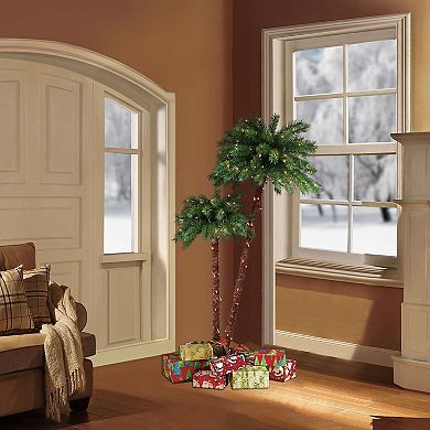 Puleo International 6-ft Pre-lit Palm Tree Floor Decor