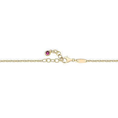 Gemminded Gold Over Sterling Silver Mother-Of-Pearl & Cubic Zirconia Flower Pendant Bracelet