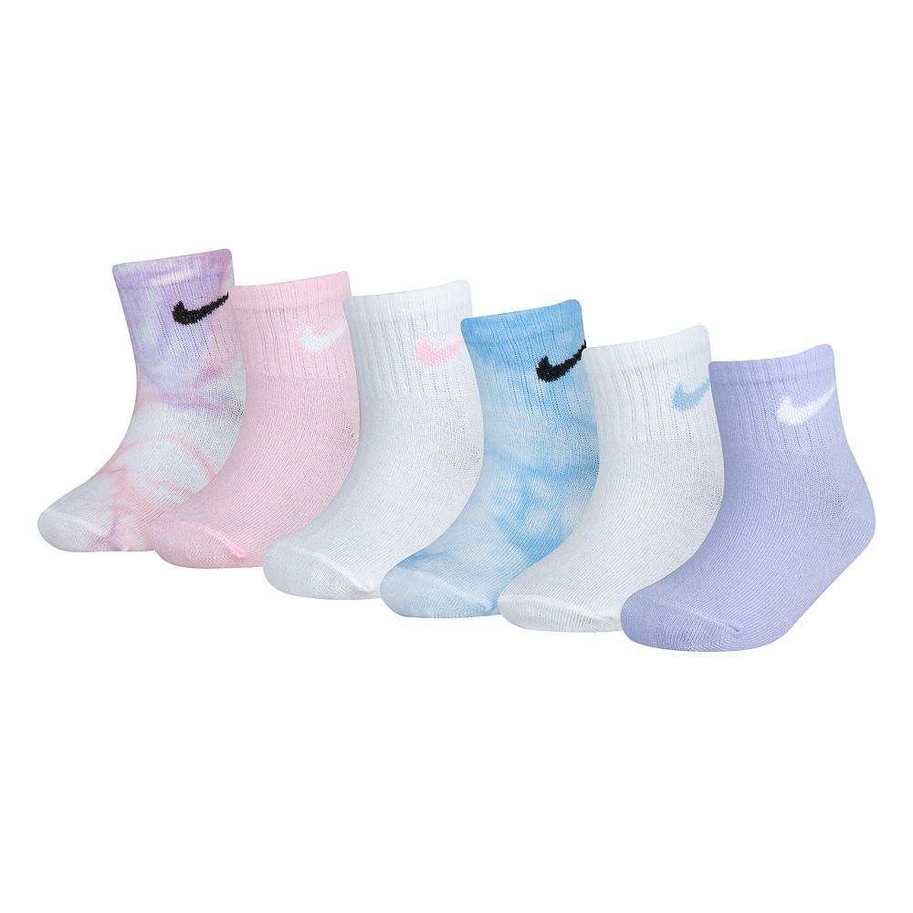 Baby & Toddler Girl Nike 6 Pack Tie Dyed Ankle Socks