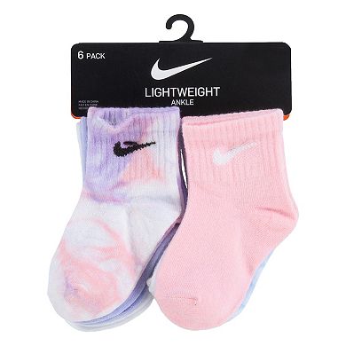 Baby & Toddler Girl Nike 6 Pack Tie Dyed Ankle Socks